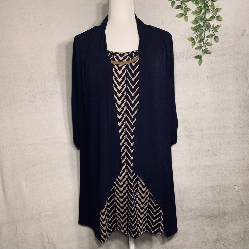 Naïf | Navy Blue One Piece Dress with Pattern